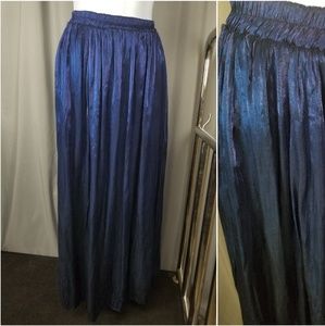 Midnight Blue Shiney Long Vintage Skirt